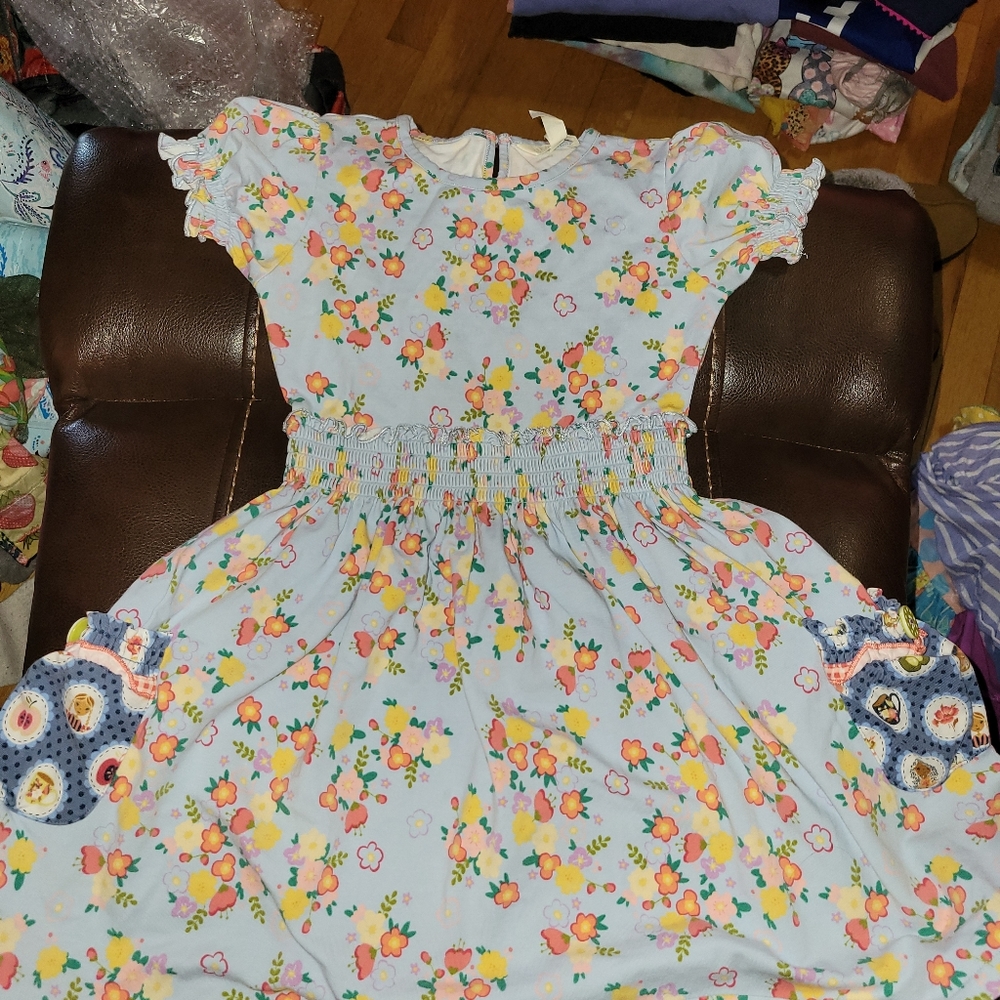 EUC Matilda Jane Girls sz 6 Chalkboard Doodle Dress